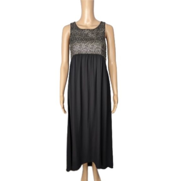 Everly Black and Gold Hi-Low Dress M - Picture 1 of 9